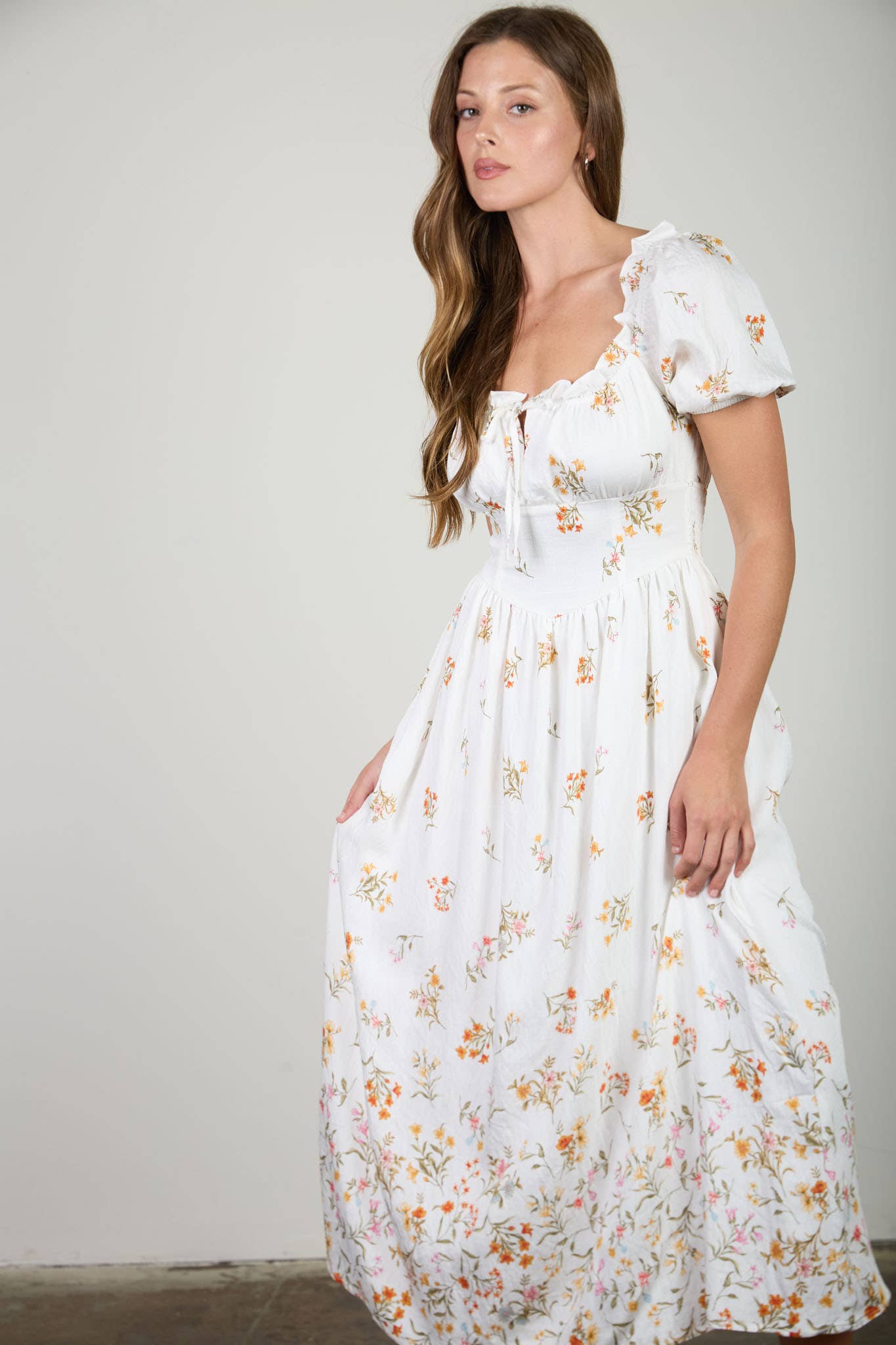Falling Floral Midikjole