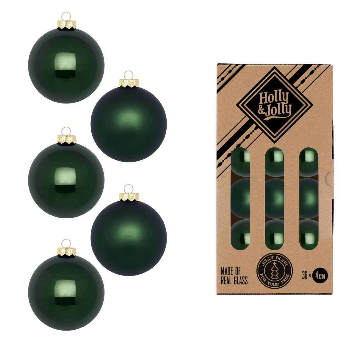 Glasskuler Loden green 4 cm