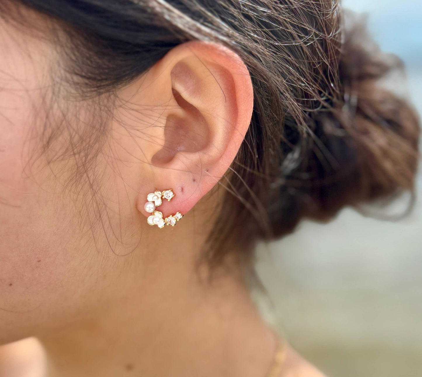 Zirconia Flower Øreringer