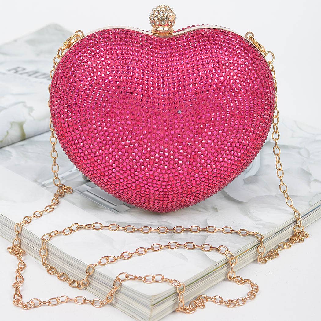 Heart Rhinestone Clutch