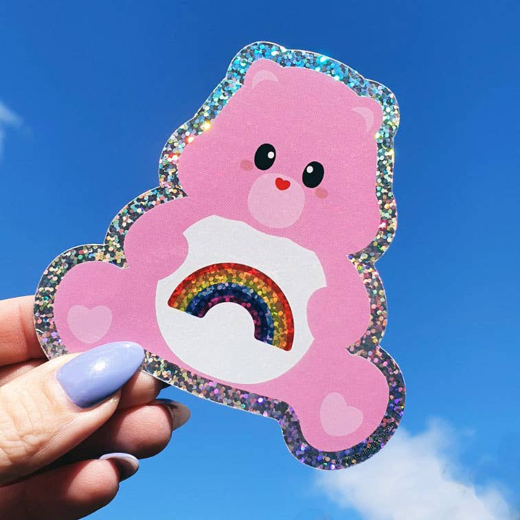 Pink Care Bear Klistremerke