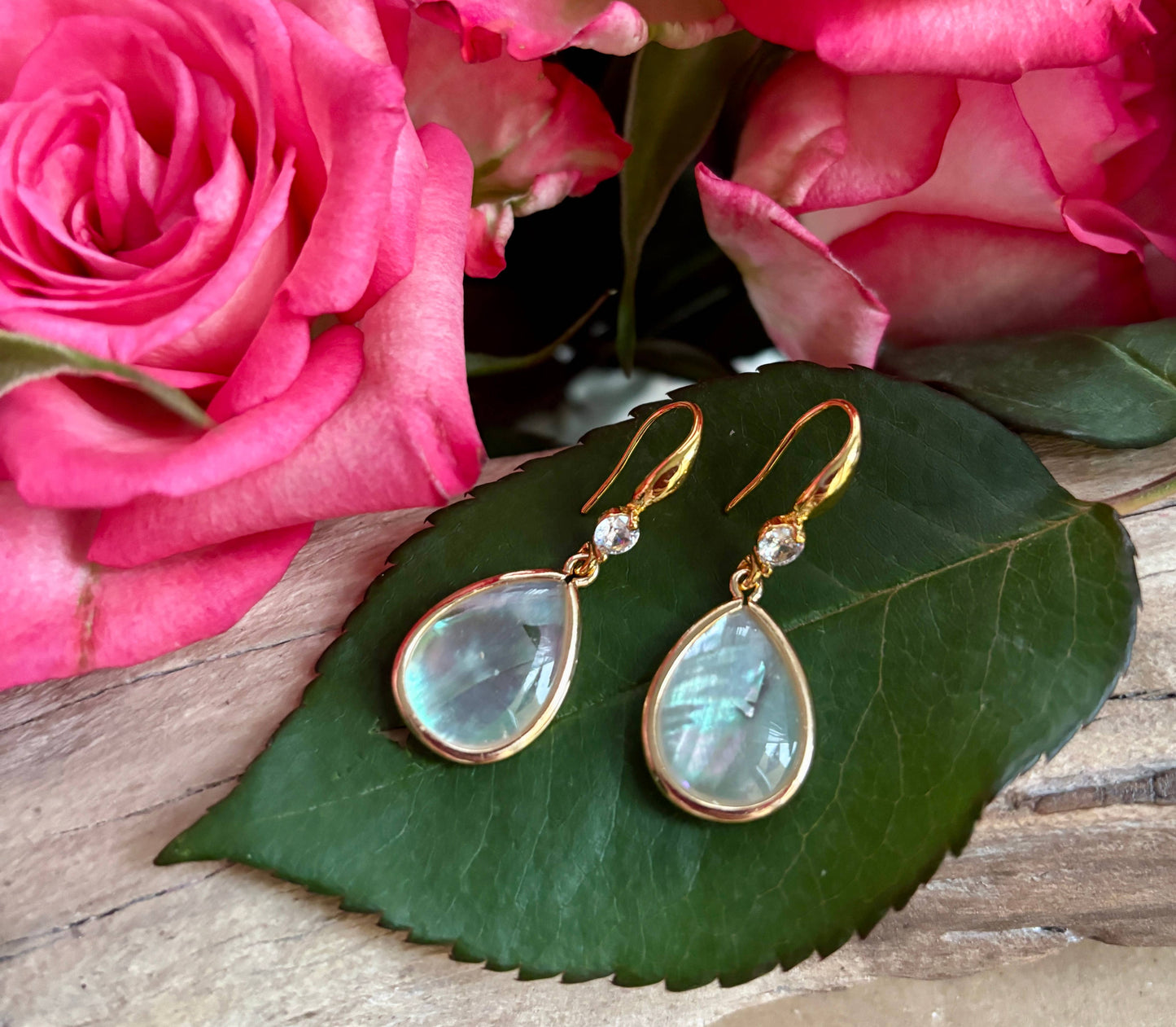 Mother Of Pearl Drop Øreringer