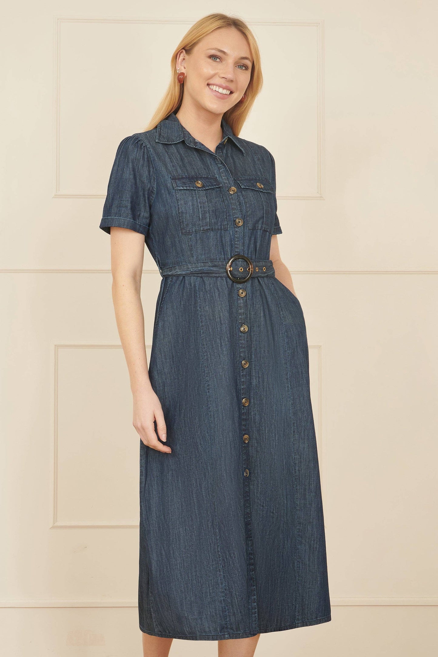 Chambray Denim Skjortekjole