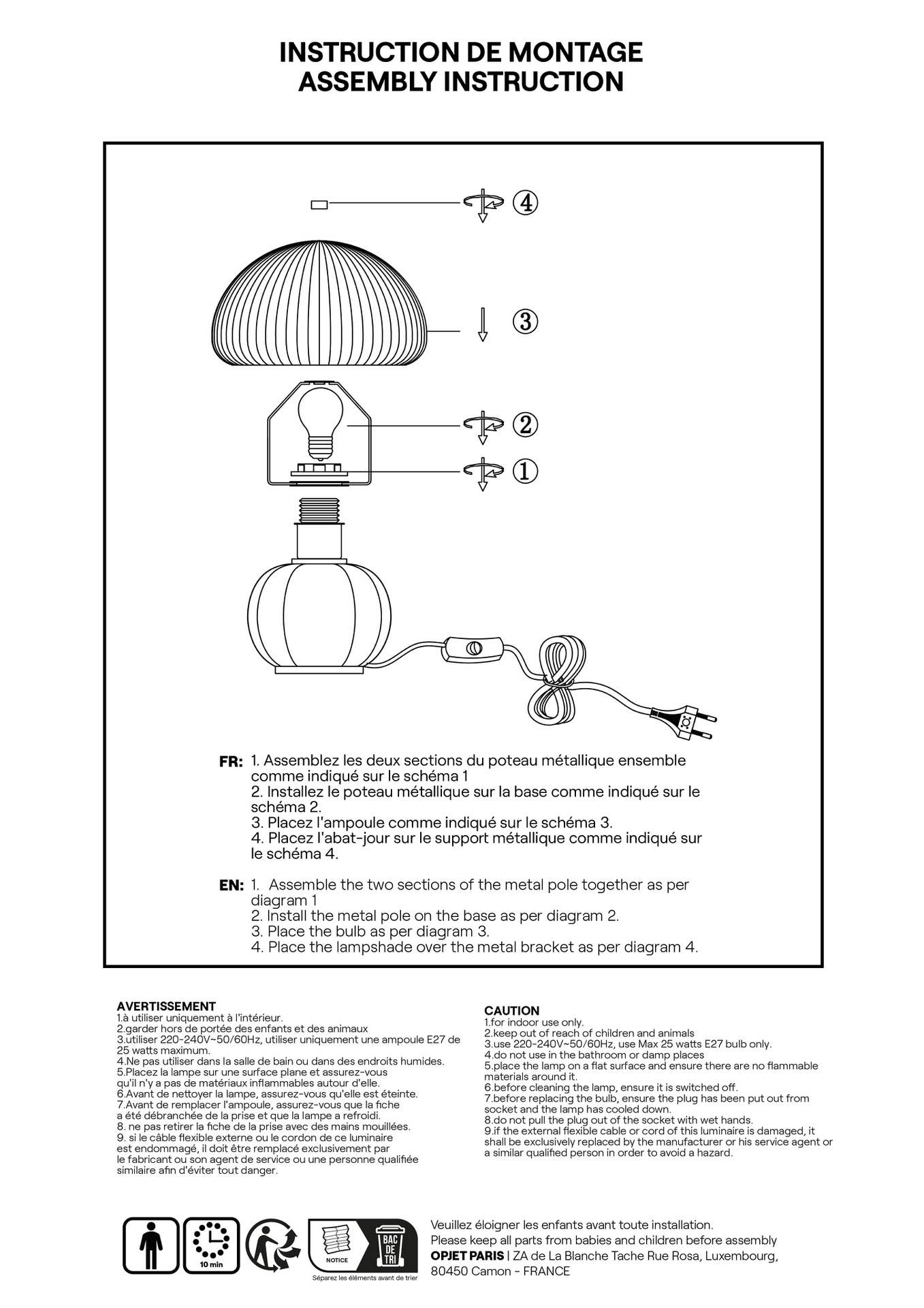 Madeleine pink Lampe
