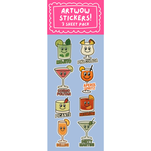 Smiley Cocktail Klistremerke