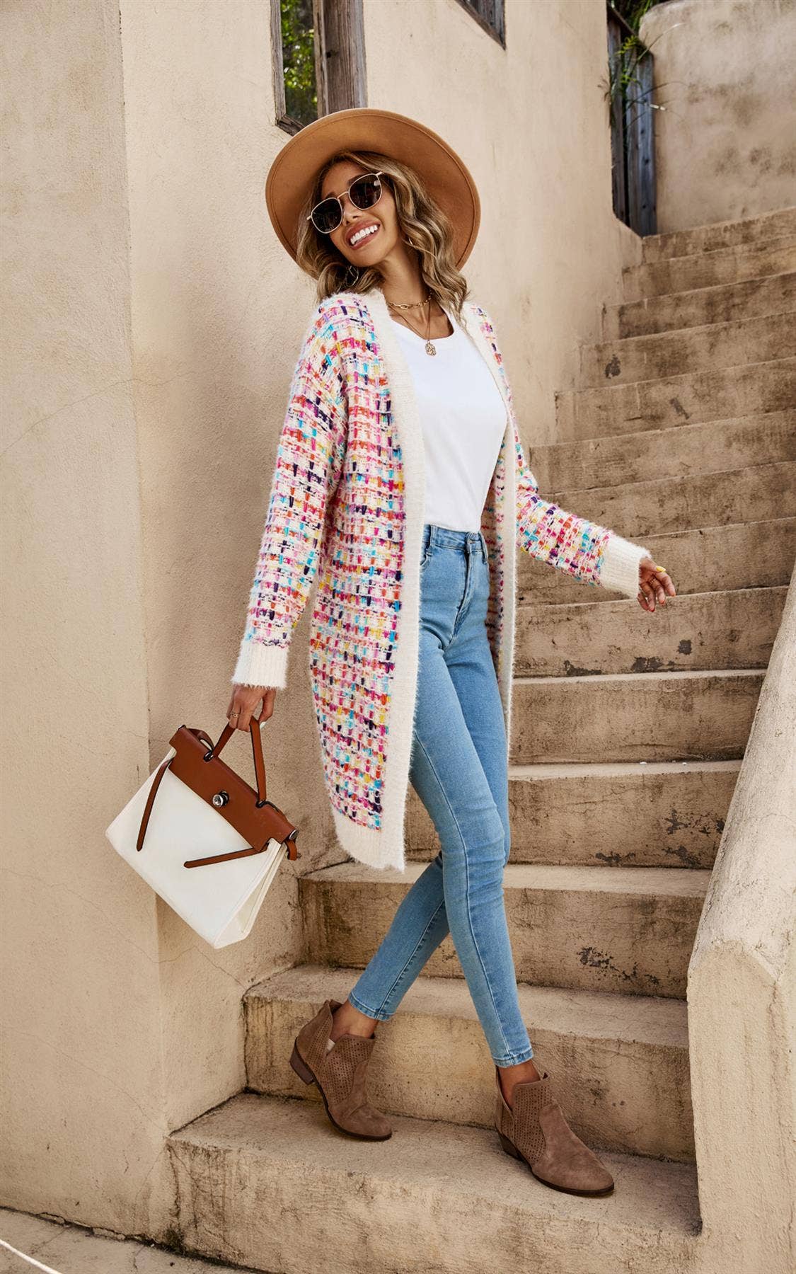 Cream Boucle Cardigan