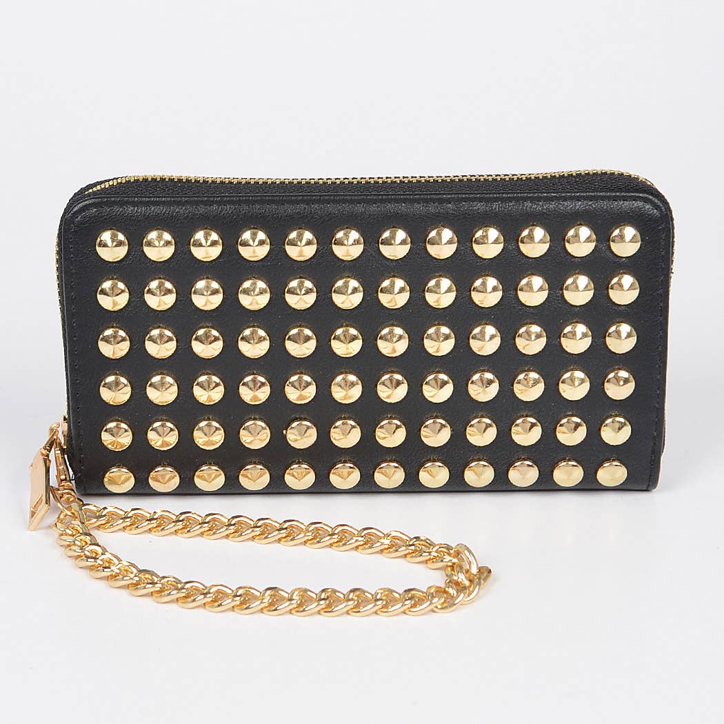 Studded Wallet With Chain
