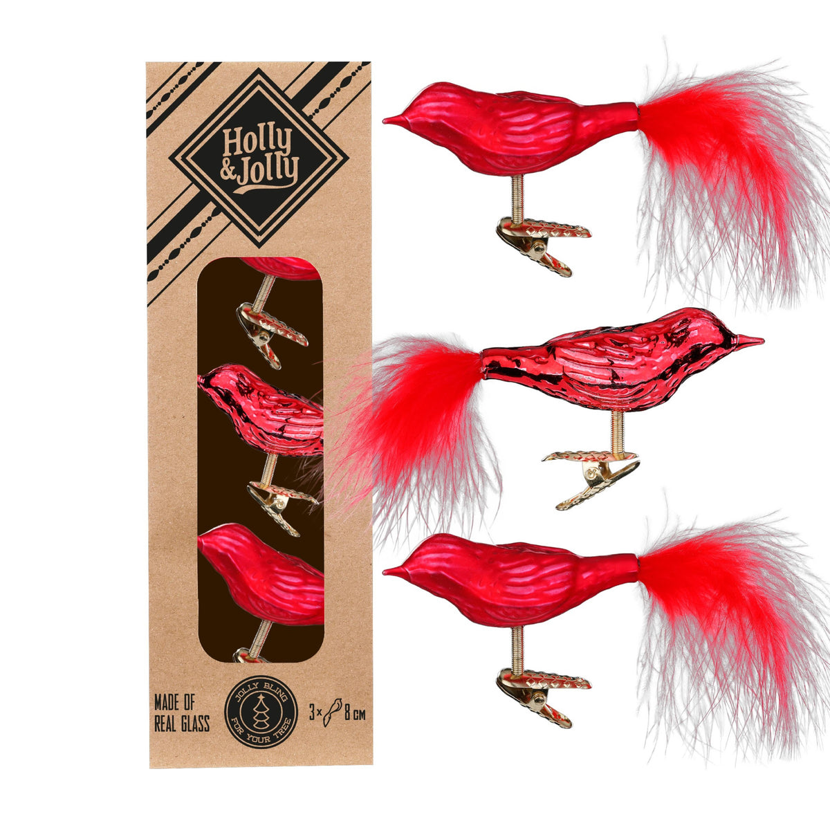 Fugl Merry Red 8 cm