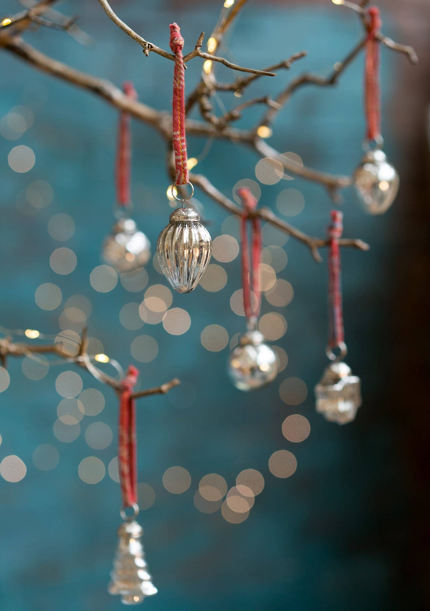 Silver Finish Glass Baubles