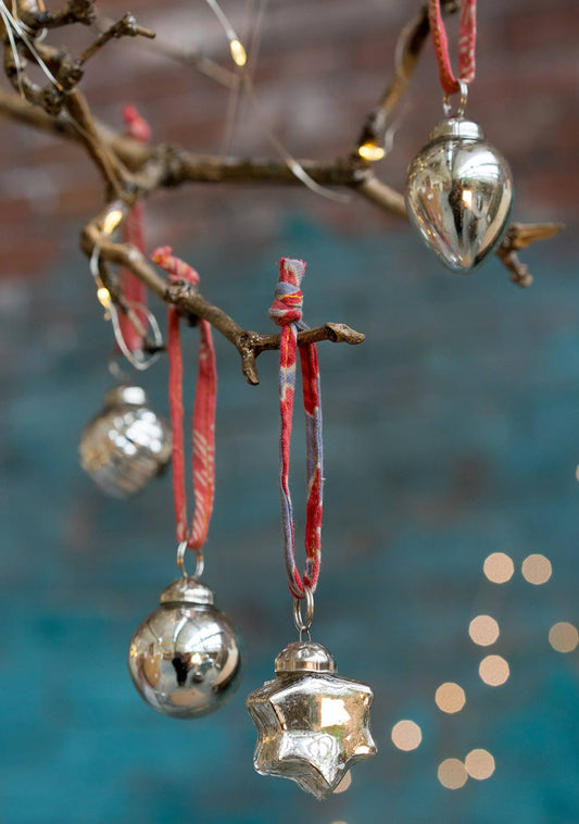 Silver Finish Glass Baubles