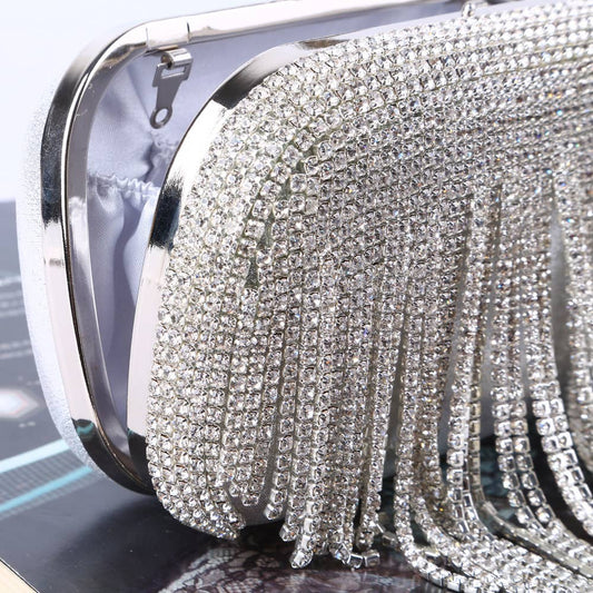 Tassels crystal clutch