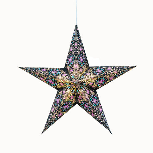 Adventsstjerne Cathedral Svart/Rosa 38 cm