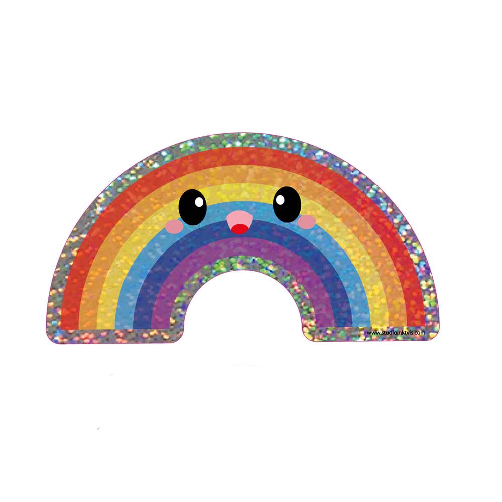Glitter Rainbow Klistremerke
