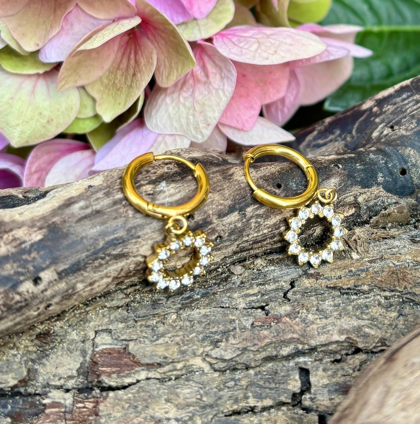 Zirconia Circle Huggie Øreringer