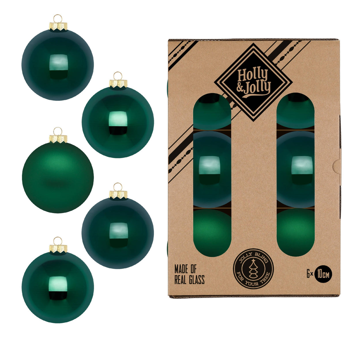 Glasskuler Fir Green 10 cm