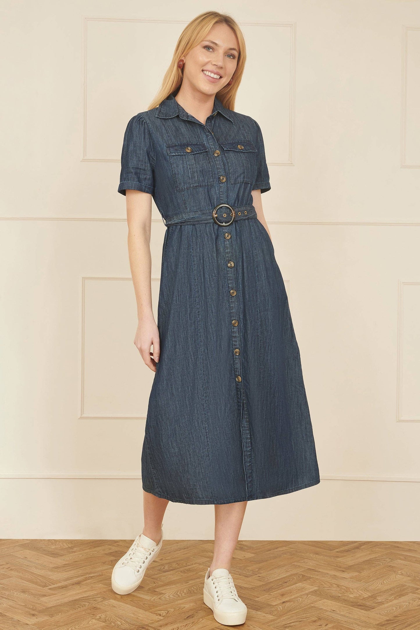 Chambray Denim Skjortekjole