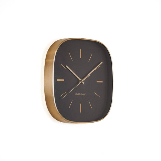 Veggklokke Black Square Stripes