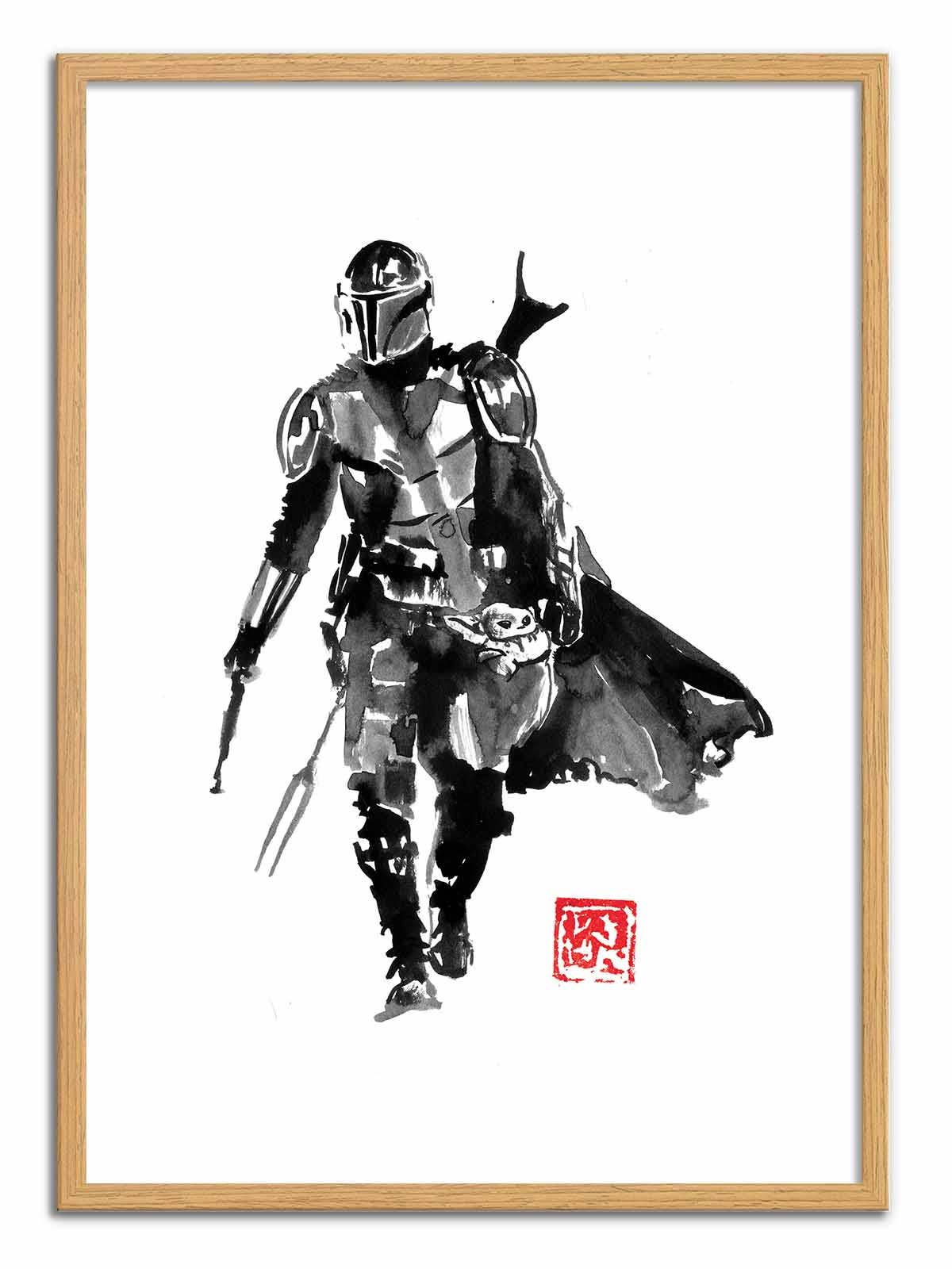 Mandalorian and Baby Yoda Plakat