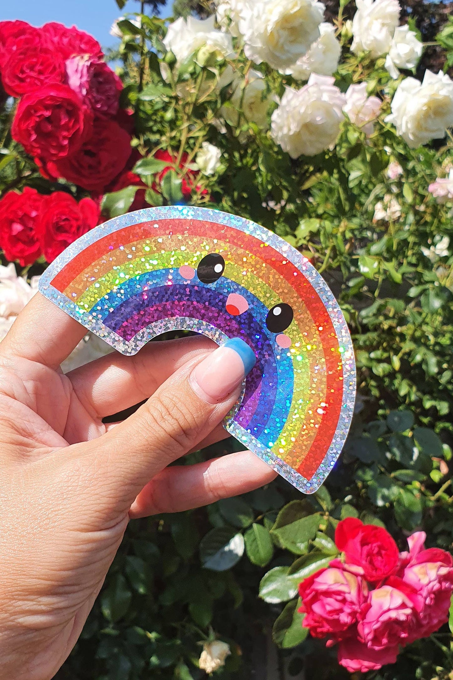 Glitter Rainbow Klistremerke