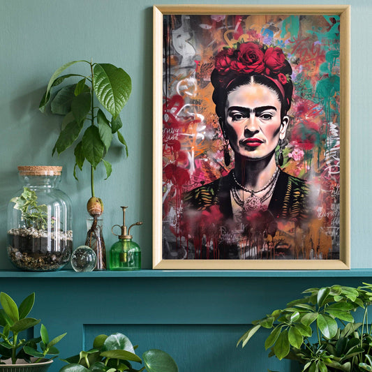 Frida Kahlo Graffiti Plakat