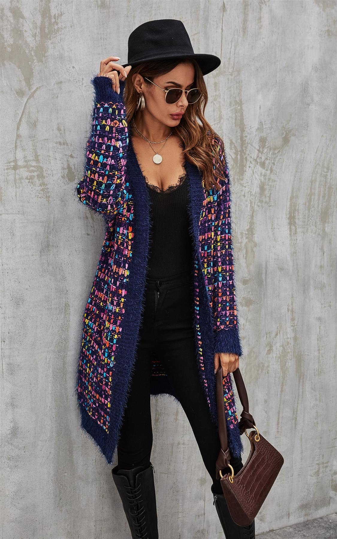 Multi Speckles Boucle Cardigan