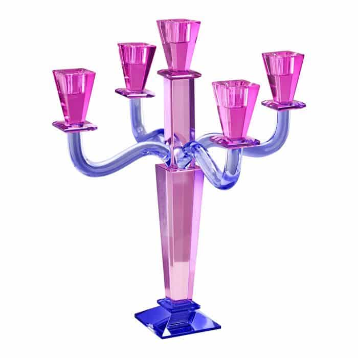 Fancy Crystal Candelabra Purple