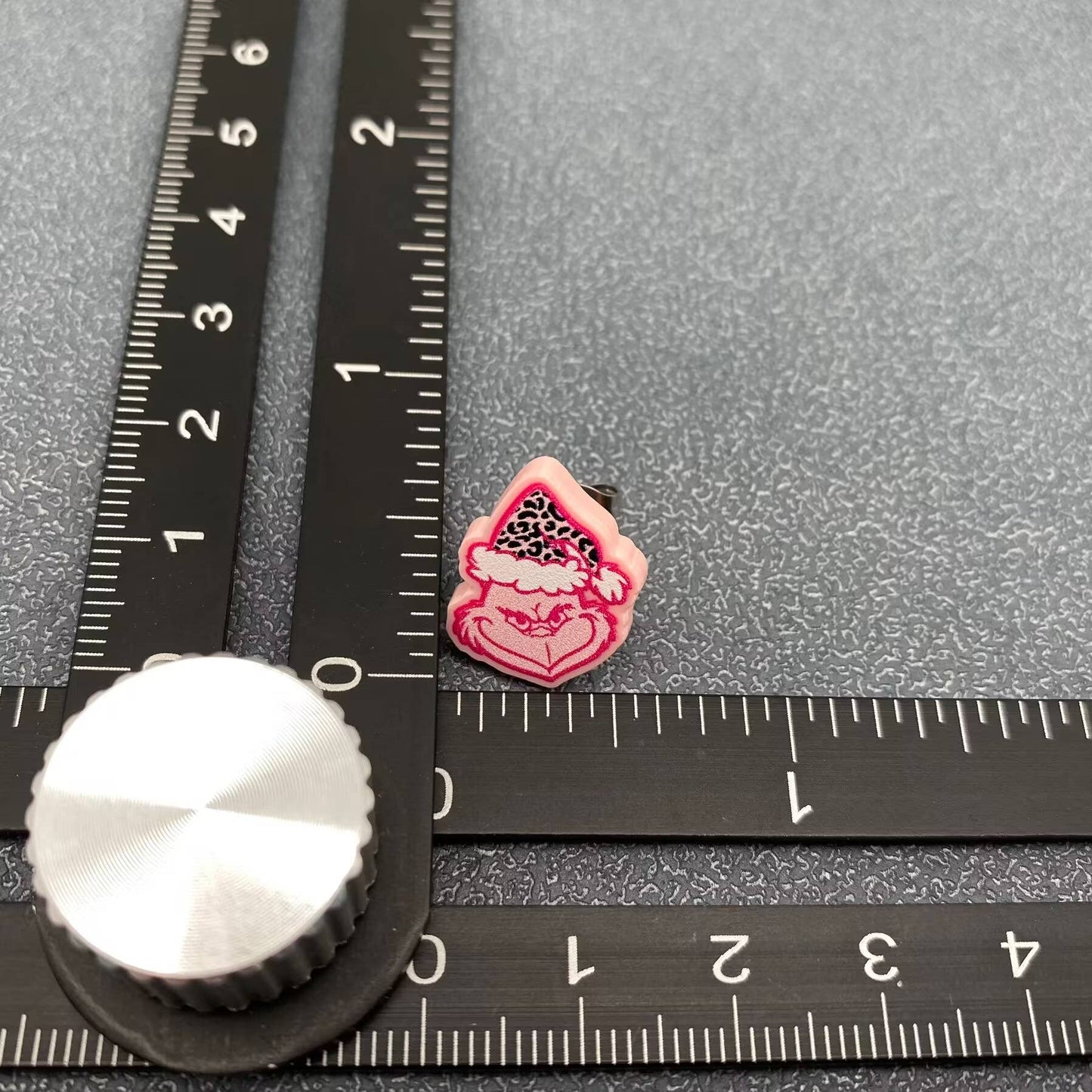 Pink Grinch Ear Studs