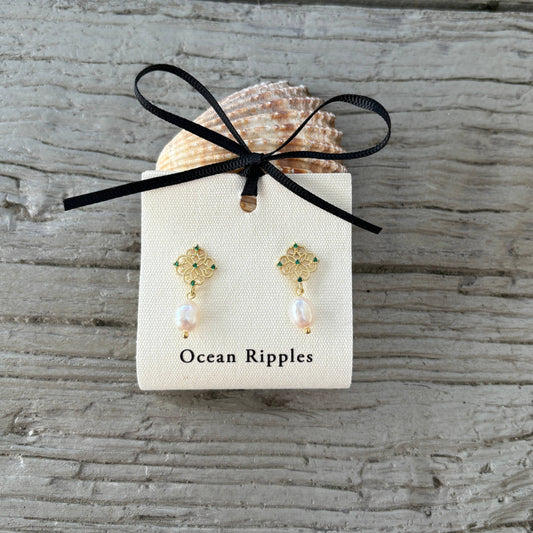 Green Filigree Øreringer