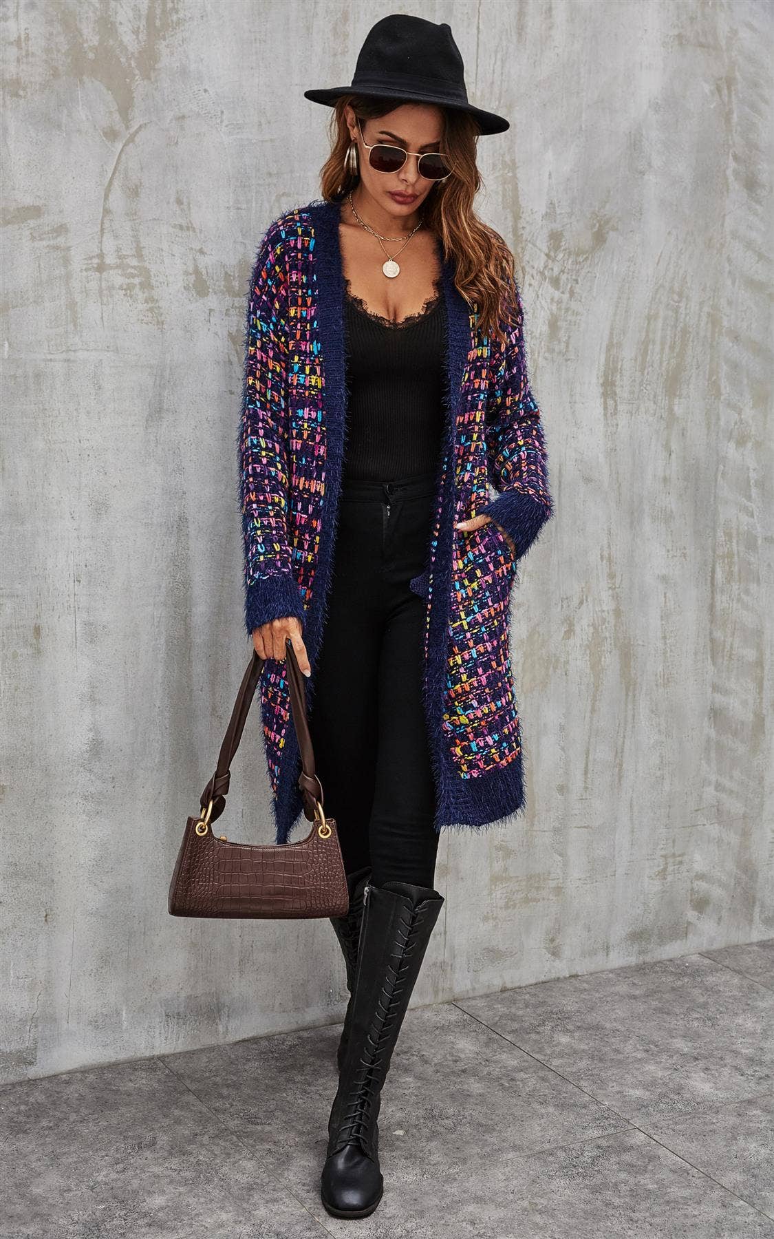 Multi Speckles Boucle Cardigan