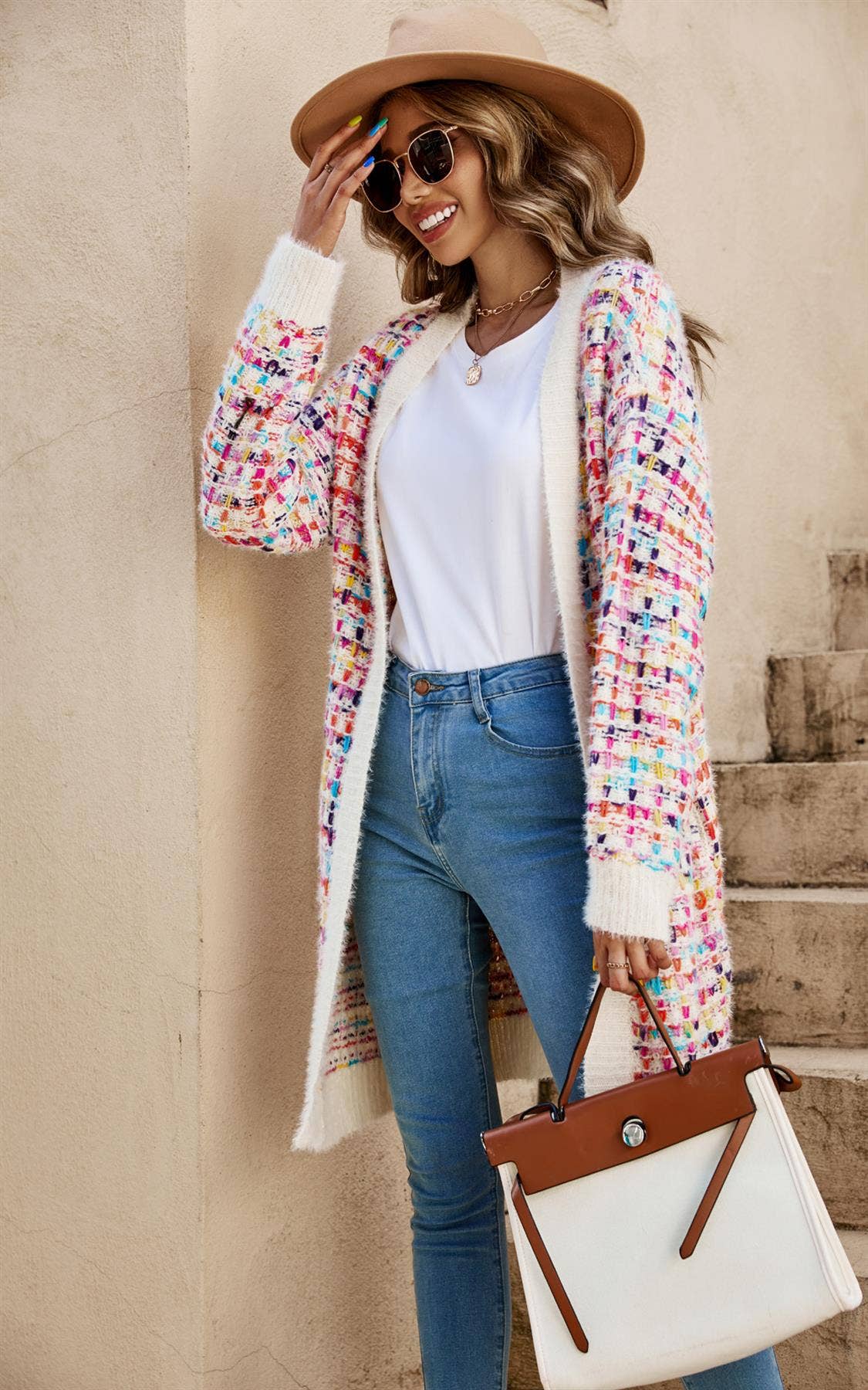 Cream Boucle Cardigan