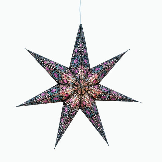 Adventsstjerne Cathedral Svart/Rosa 38 cm