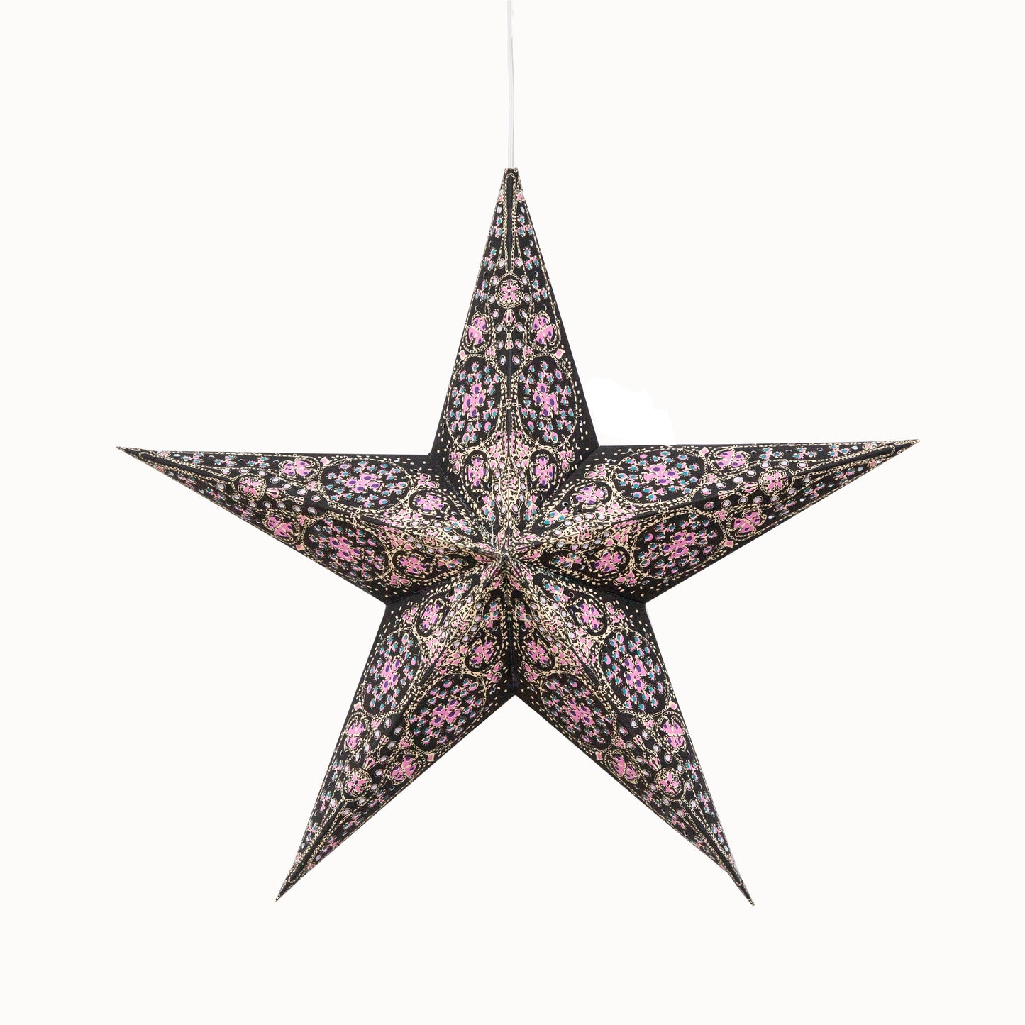 Adventsstjerne Cathedral Svart/Rosa 38 cm