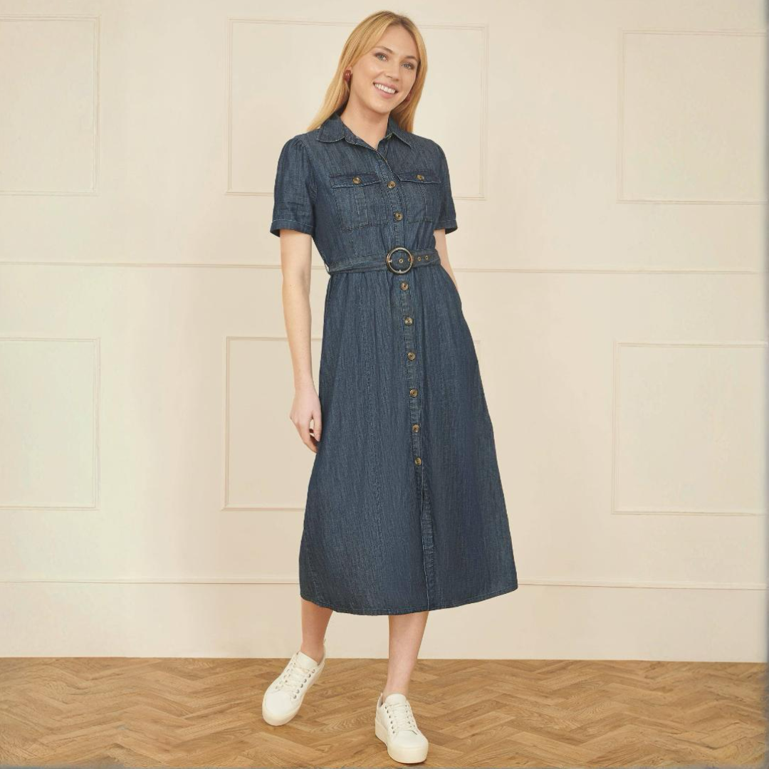 Chambray Denim Skjortekjole