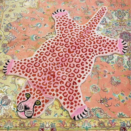 Pink Leopard Teppe