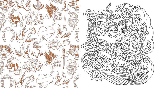 Tattoo Fargeleggingsbok