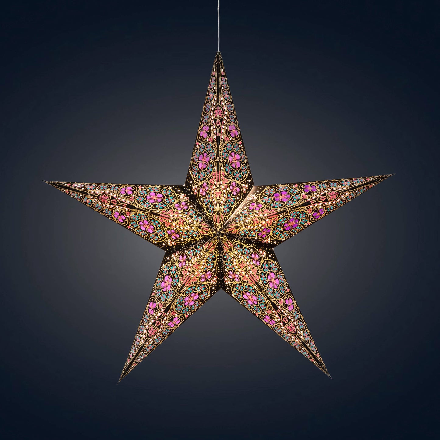 Adventsstjerne Cathedral Turkis/Lilla 58 cm