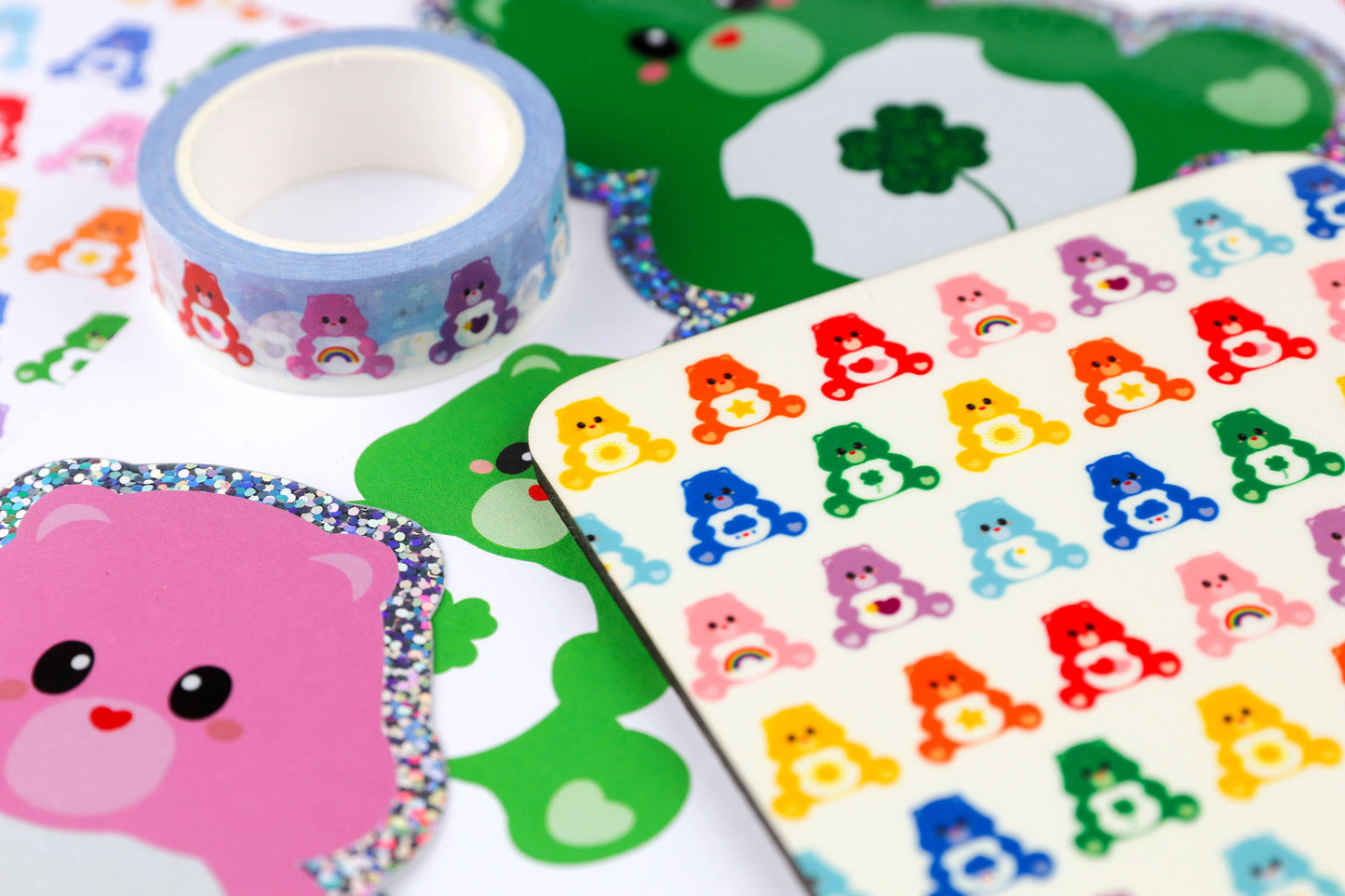 Glitter Care Bear Klistremerke