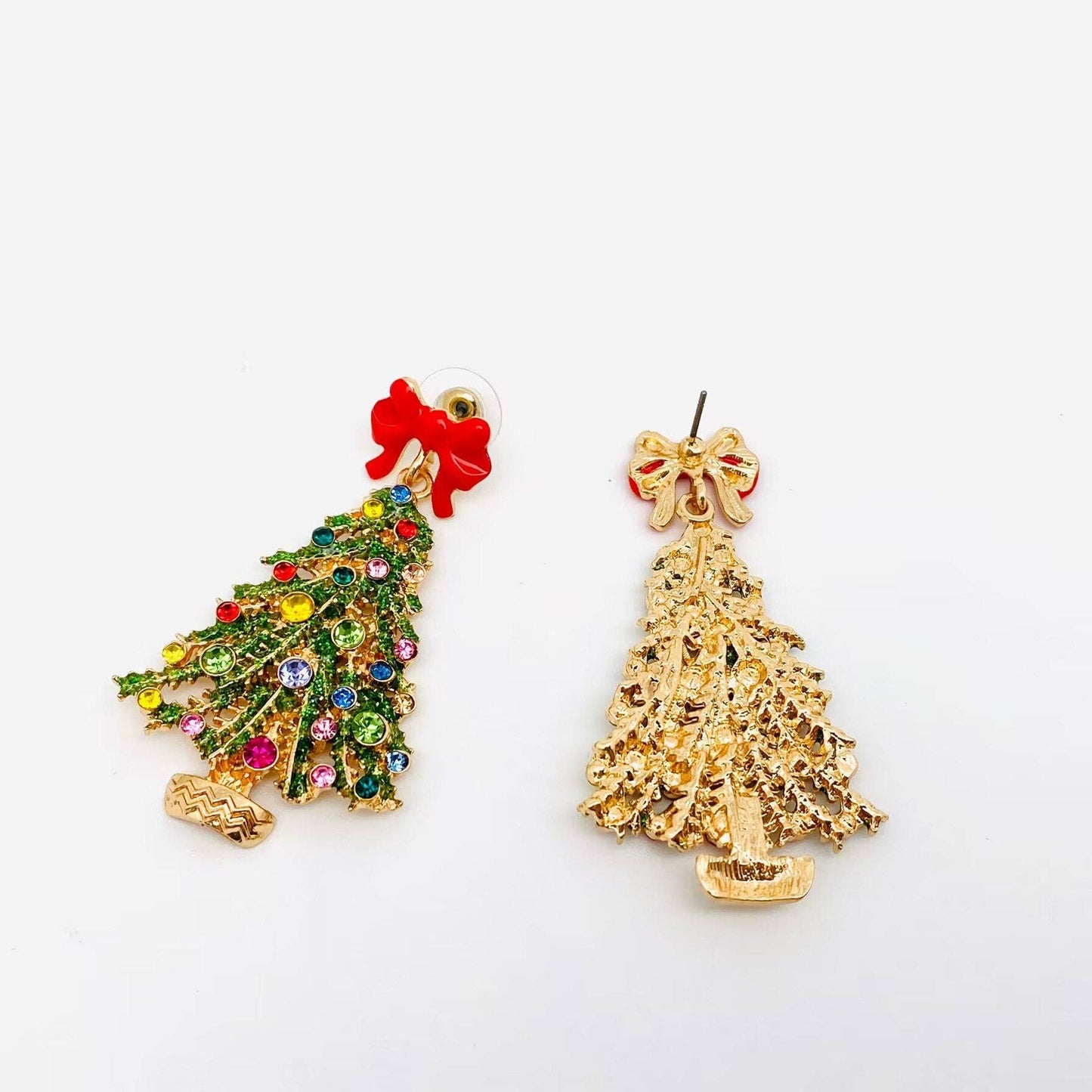 Christmas Tree Bow Earrings