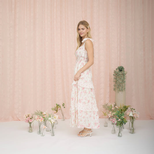 Sweetheart Smocked Midikjole