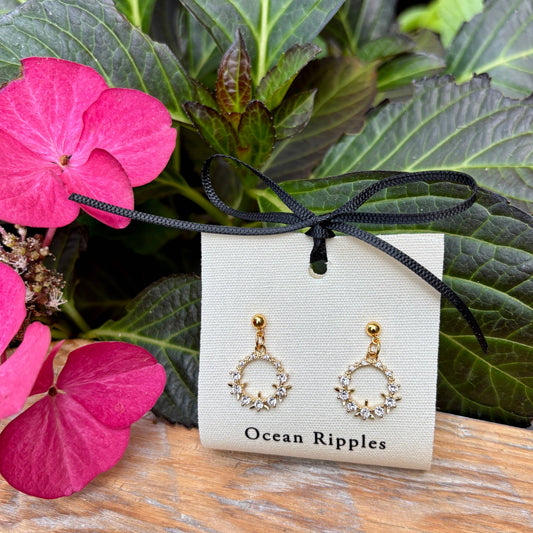 Gold Cubic Zirconia Øredobber