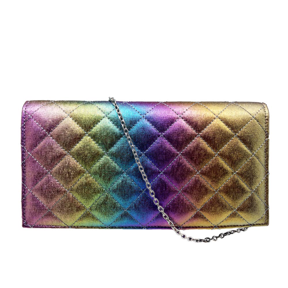 Quilted Metallic Clutch
