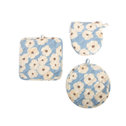 Blue Floral Grytekluter