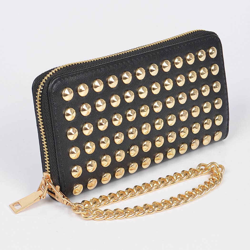 Studded Wallet With Chain