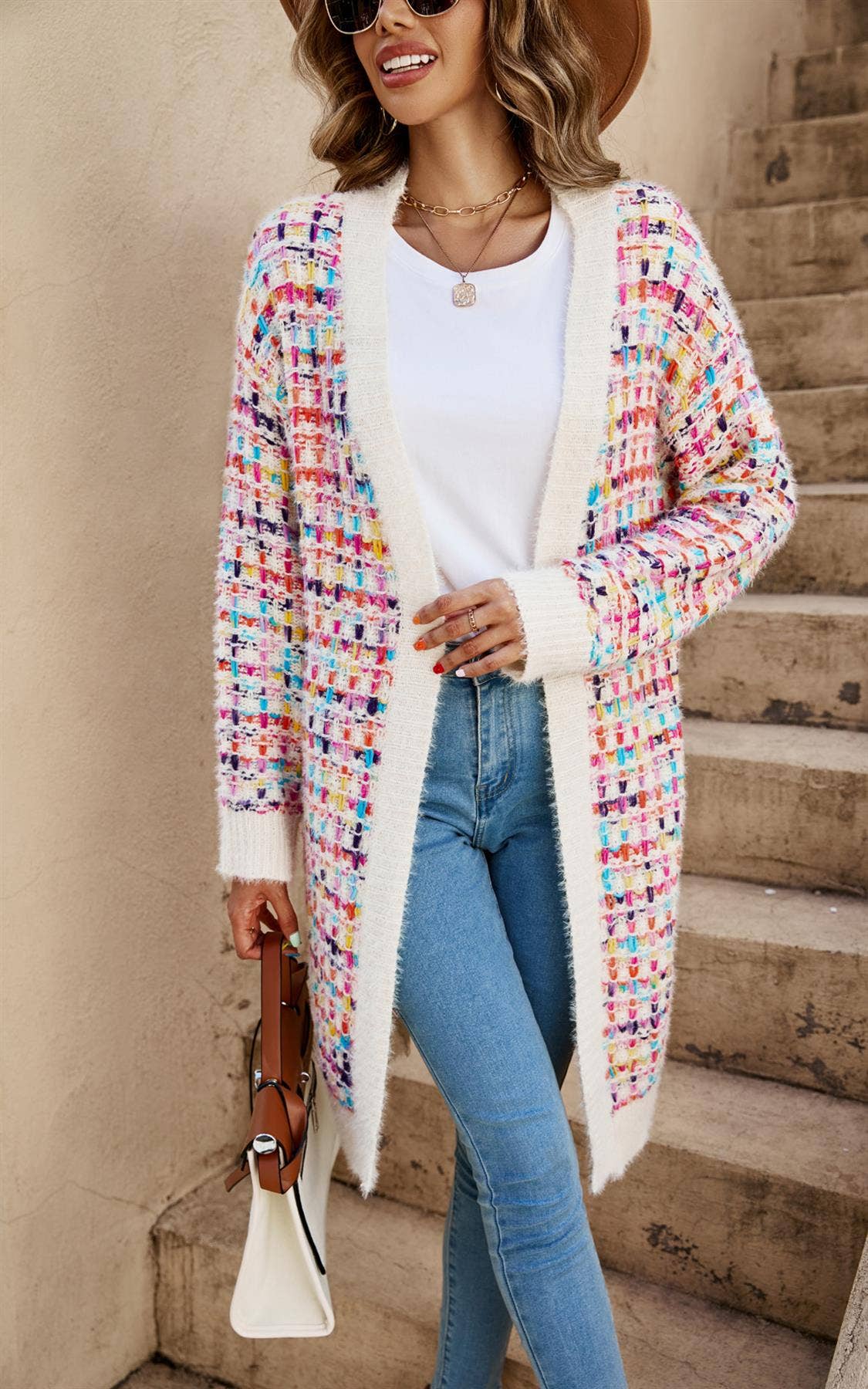 Cream Boucle Cardigan