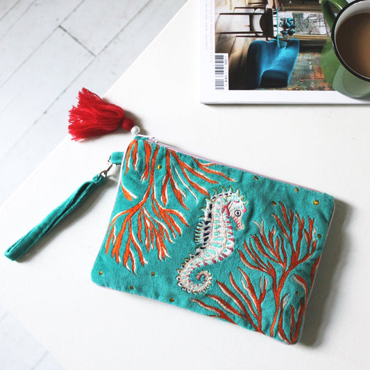 Coral Seahorse Clutch