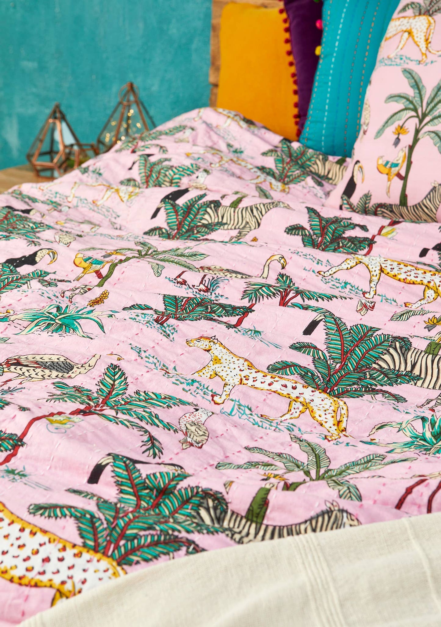 Jungle Print Pink Sengeteppe