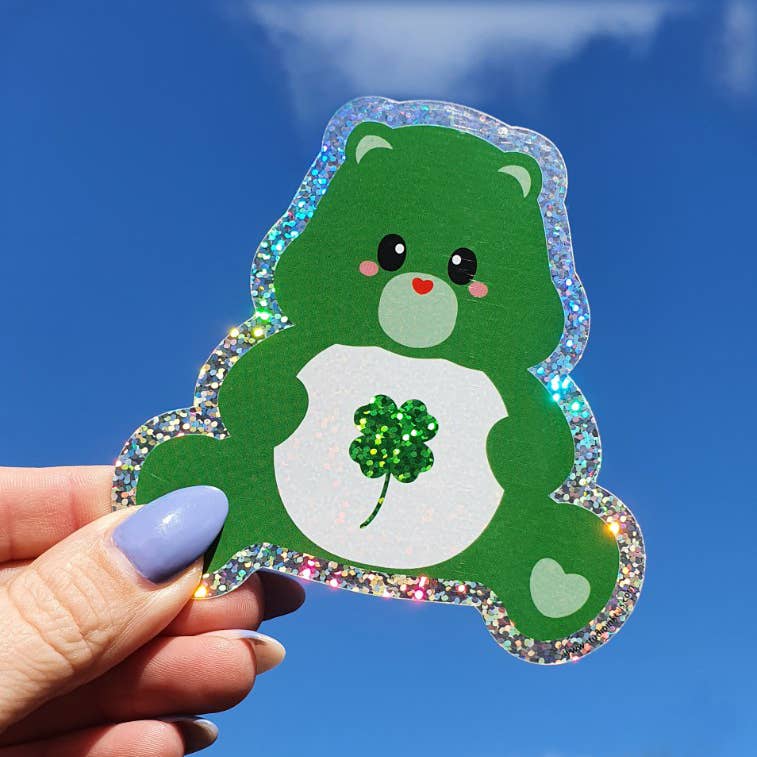 Glitter Care Bear Klistremerke