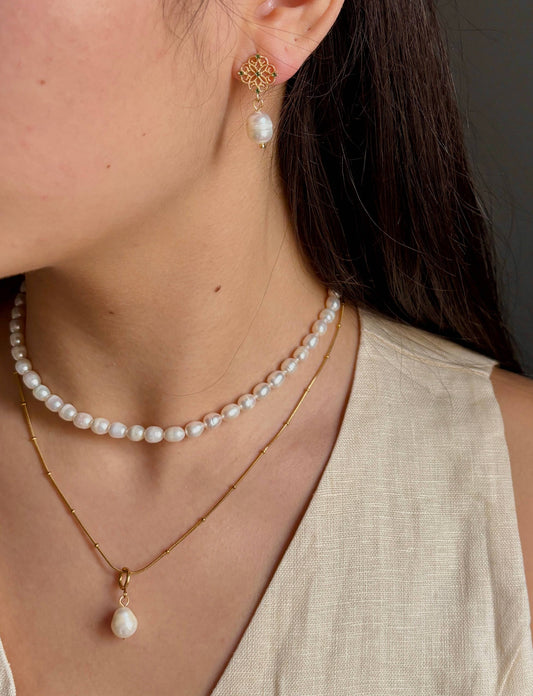 Green Filigree Øreringer