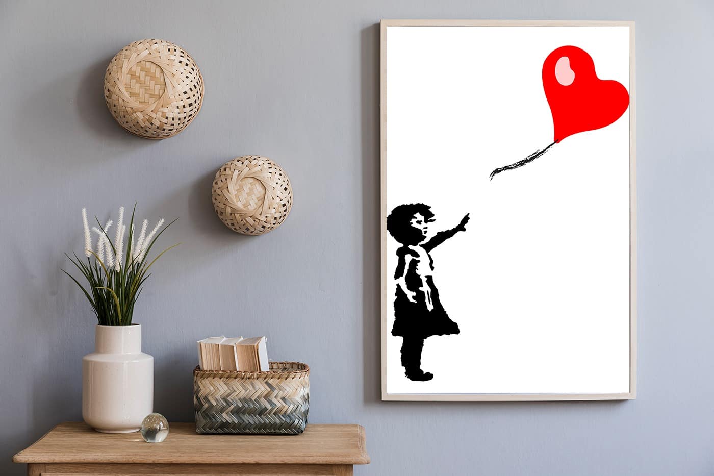 Girl with a balloon plakat