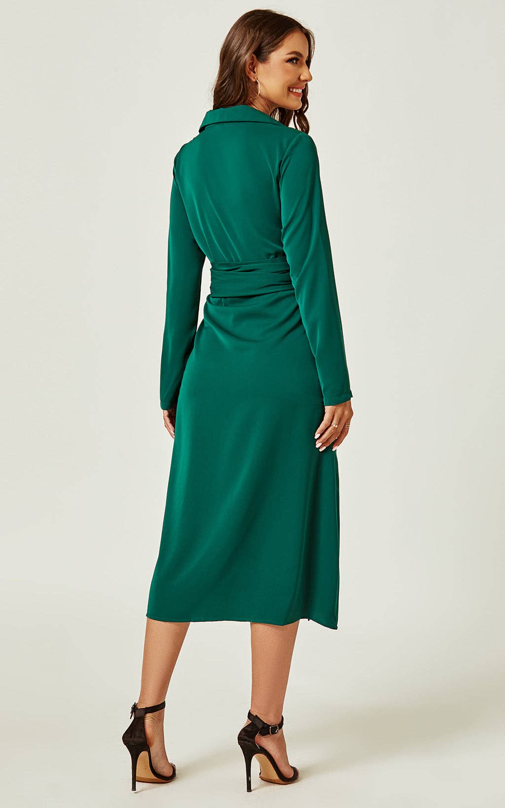 Green Wrap Skjortekjole